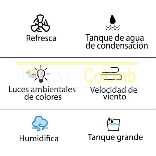 AIRE ACONDICIONADO HUMIDIFICADOR PORTATIL 4 en 1