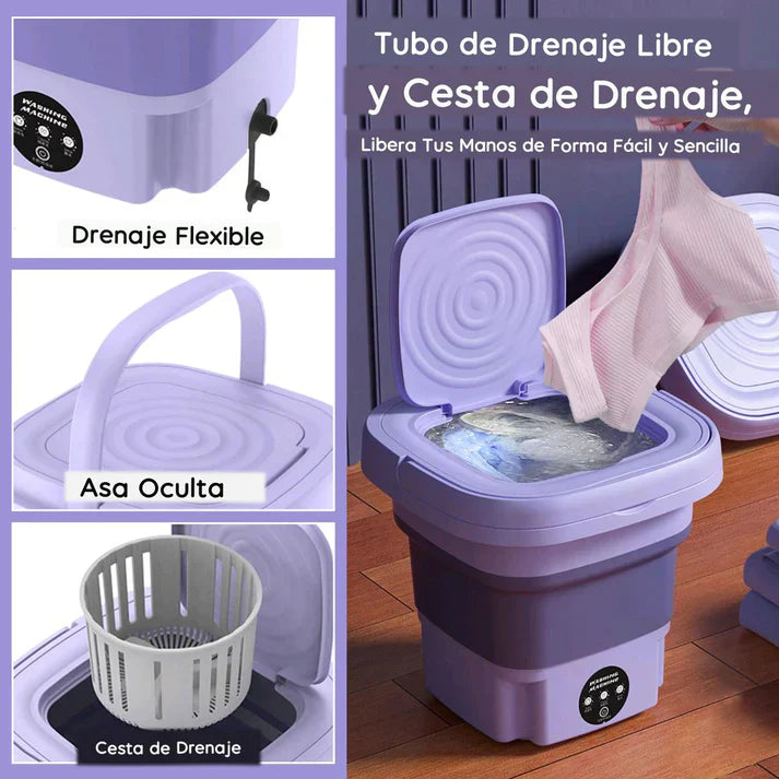 Mini Lavadora y centrífuga Portátil Plegable🧼 ¡Lava tu ropa en cualquier lugar - ENVÍO GRATIS